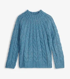 Hatley Dylan Cable Knit Sweater - Blue Heather