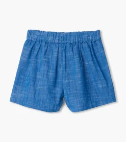Online Hatley Girls Belted Chambray Paper Bag Shorts