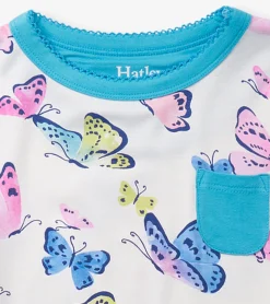 Hot Hatley Girls Big Butterflies Bamboo Short Pajama Set
