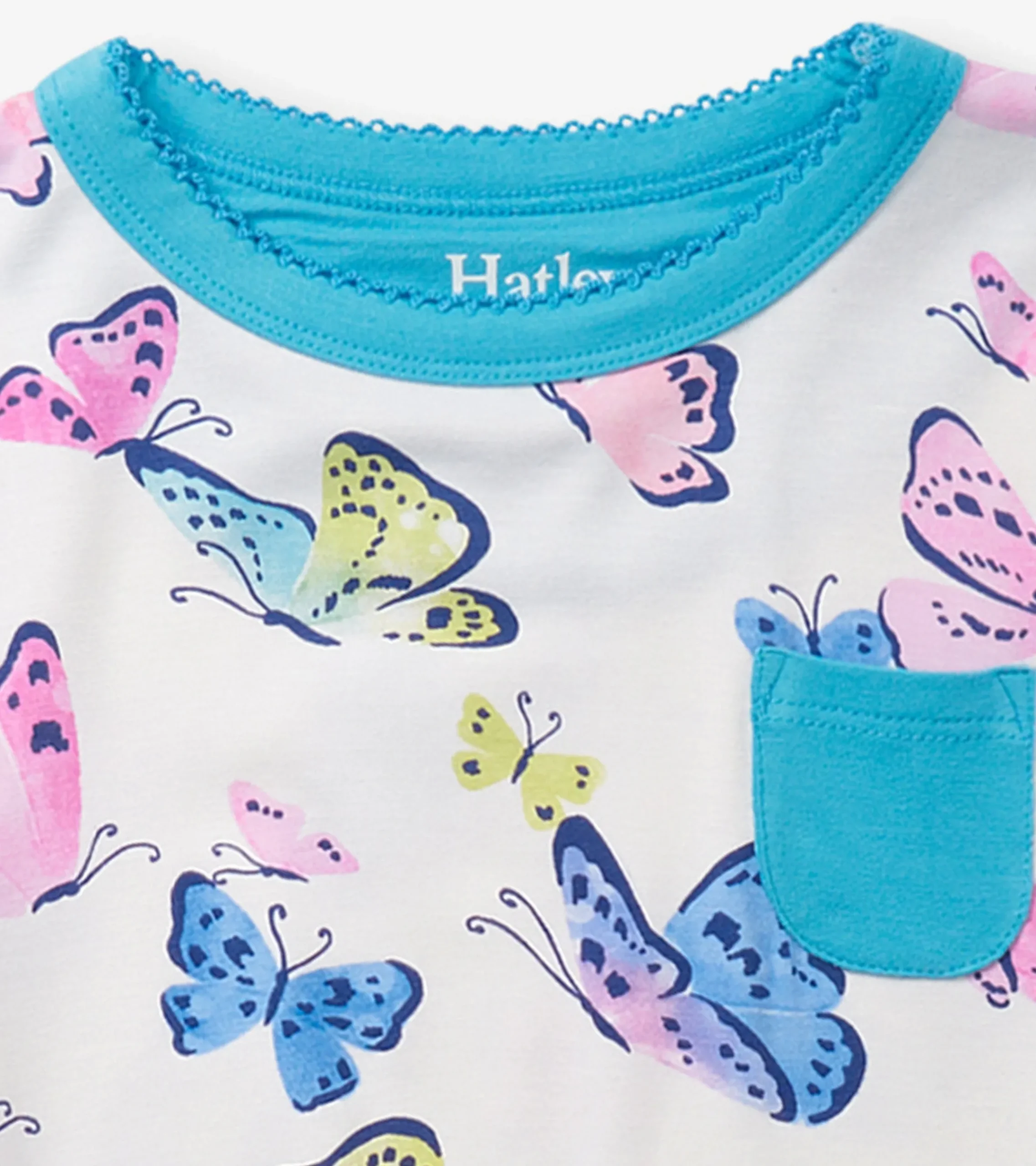 Hot Hatley Girls Big Butterflies Bamboo Short Pajama Set