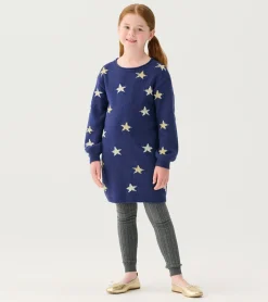 Sale Hatley Girls Blue Starlight Sweater Dress
