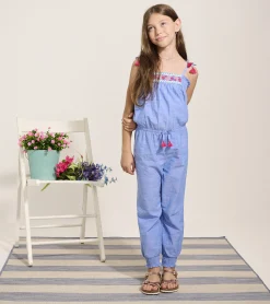 Discount Hatley Girls Chambray Smocked Jumpsuit