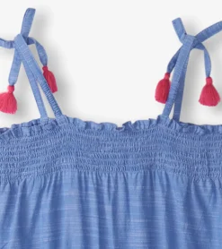 Discount Hatley Girls Chambray Smocked Jumpsuit