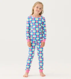 Outlet Hatley Girls Checkered Daisies Organic Cotton Pajama Set