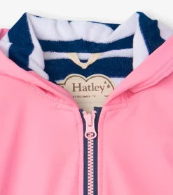Clearance Hatley Girls Classic Pink Zip-Up Rain Jacket