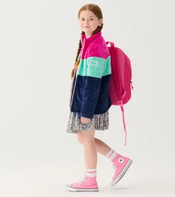 Online Hatley Girls Colourblock Stripes Fuzzy Fleece Zip-Up Jacket