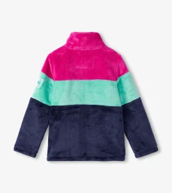 Online Hatley Girls Colourblock Stripes Fuzzy Fleece Zip-Up Jacket