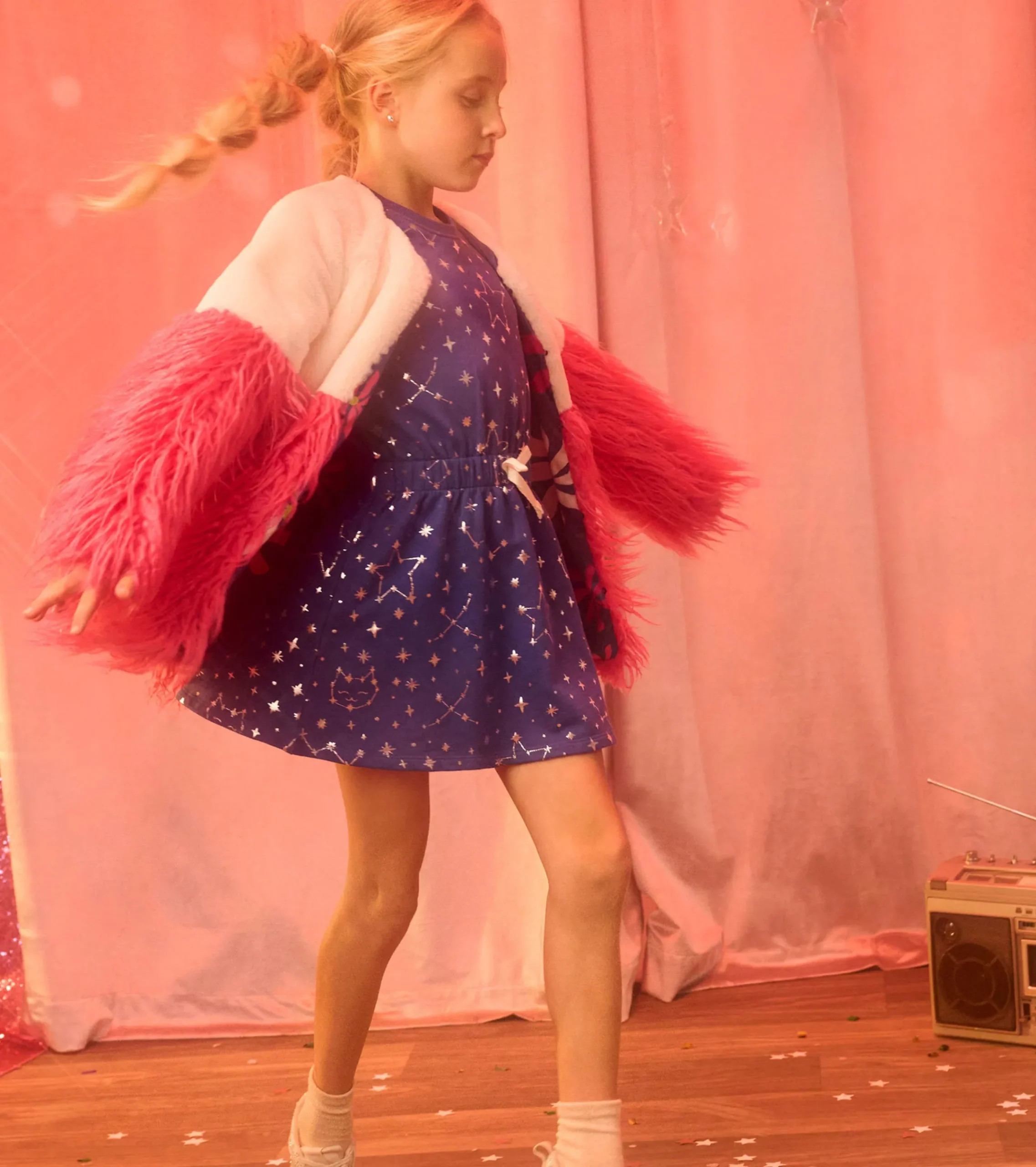 Clearance Hatley Girls Constellations Waist Terry Dress
