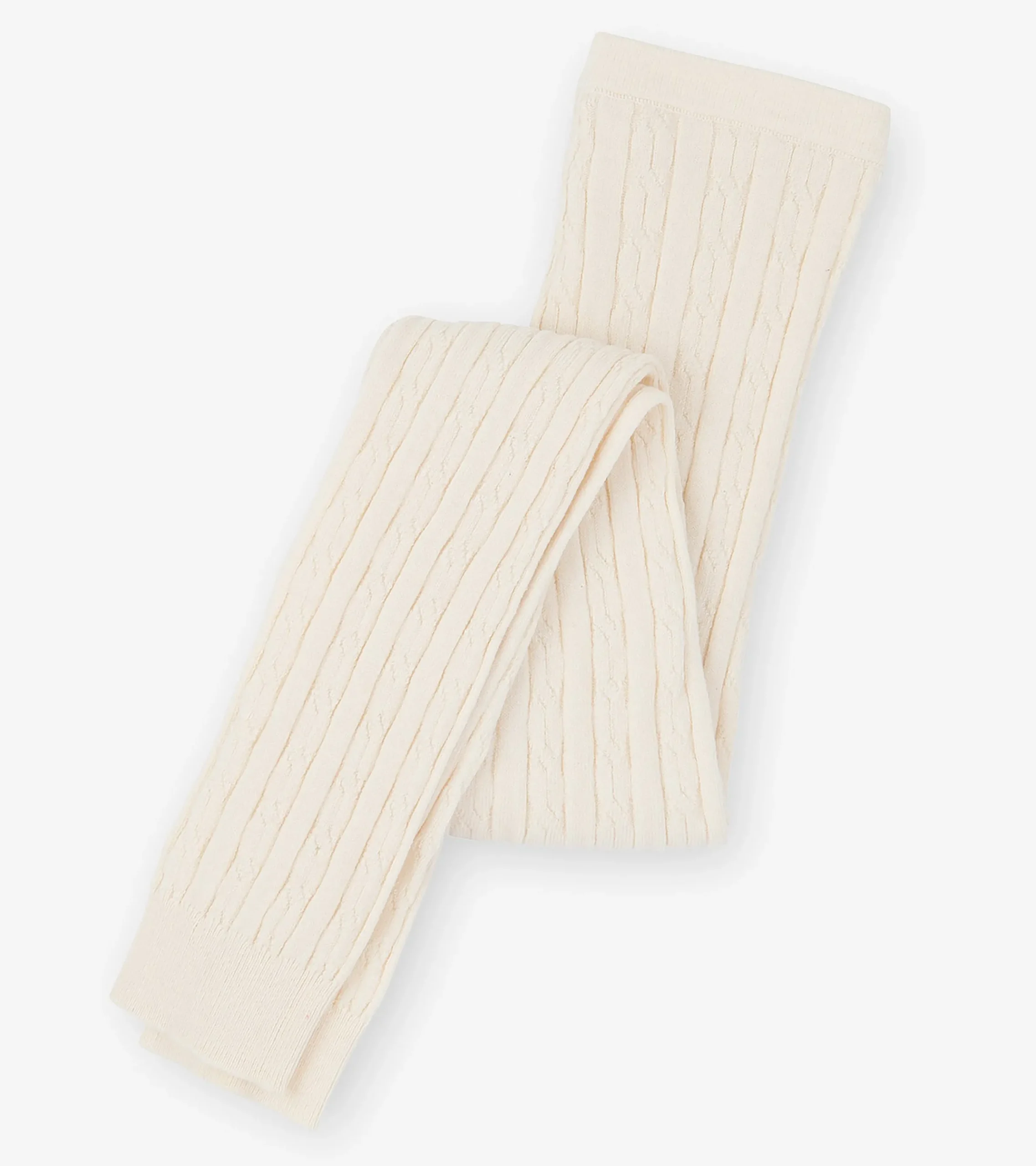 Hatley Girls Cream Cable Knit Tights
