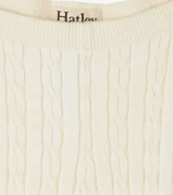 Hatley Girls Cream Cable Knit Tights