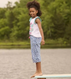 New Hatley Girls Floral Shibori Cropped Culottes