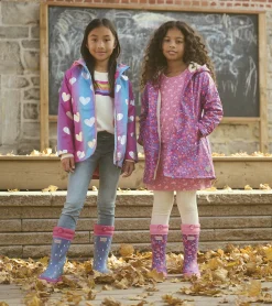 Online Hatley Girls Fun Hearts Zip-Up Lightweight Rain Jacket