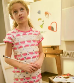 New Hatley Girls Geometric Sequins Cap Sleeve Dress