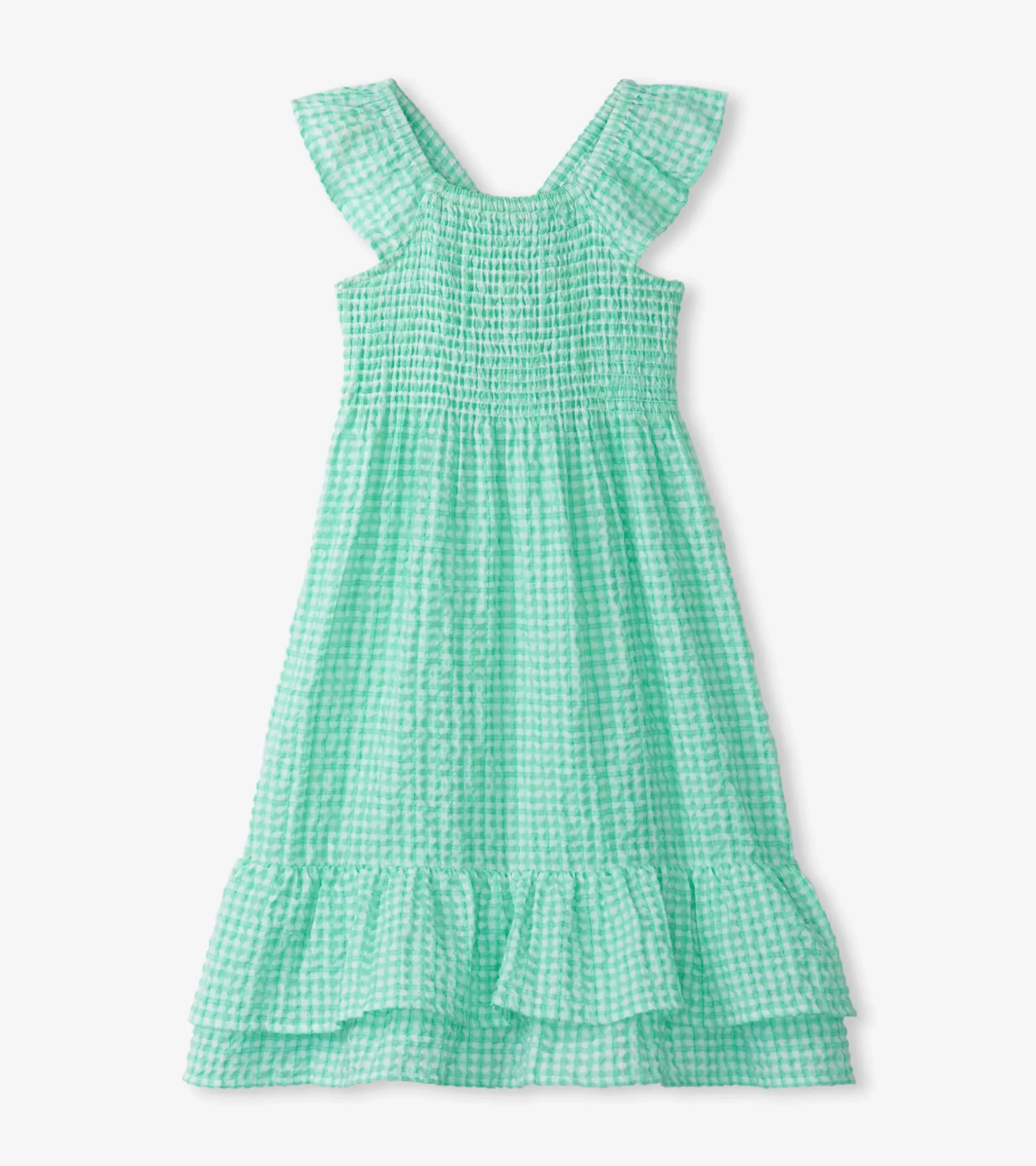 Hot Hatley Girls Gingham Seersucker Smocked Dress