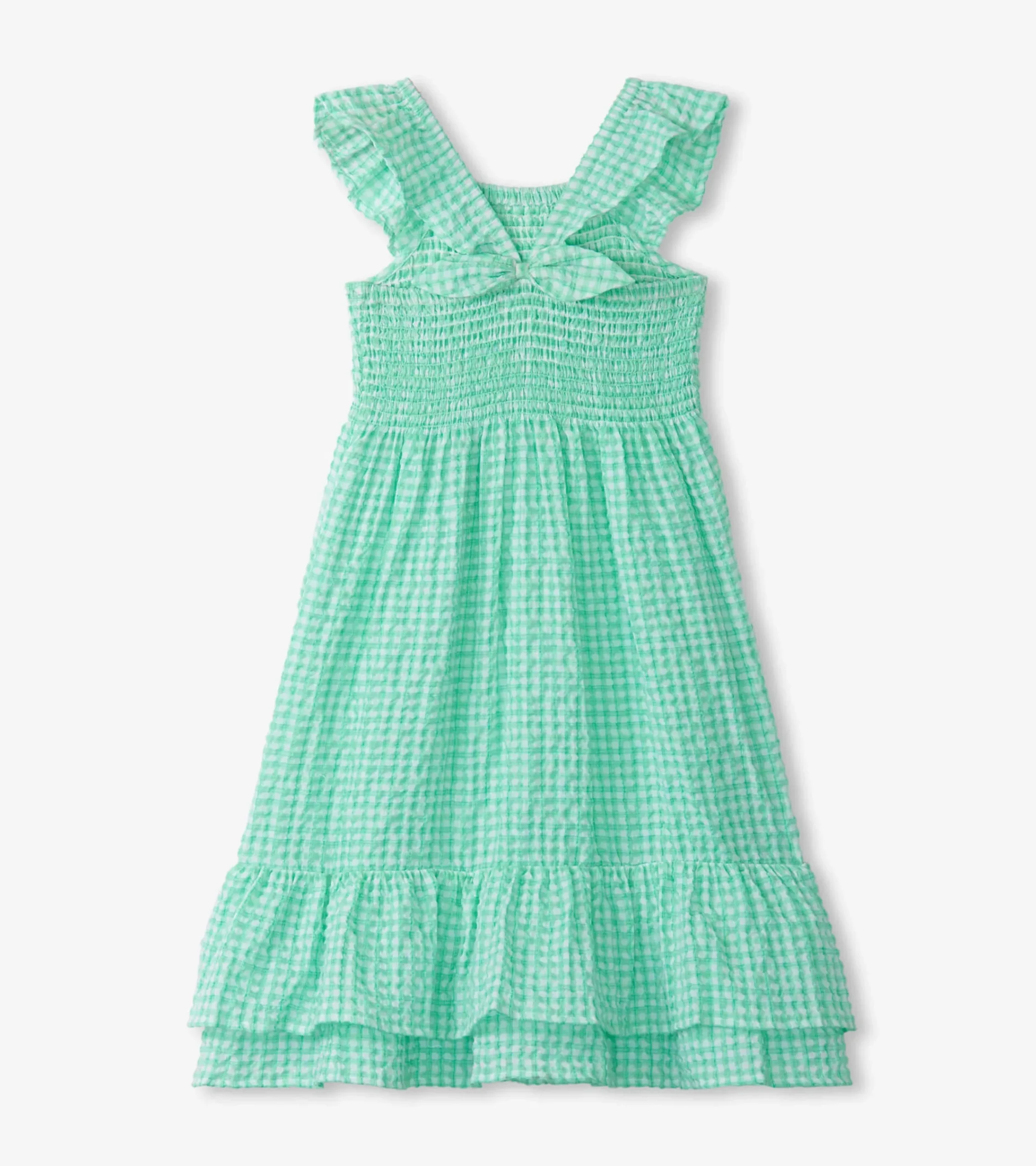 Hot Hatley Girls Gingham Seersucker Smocked Dress
