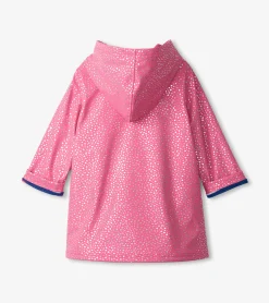 Discount Hatley Girls Glitter Hearts Button-Up Rain Jacket