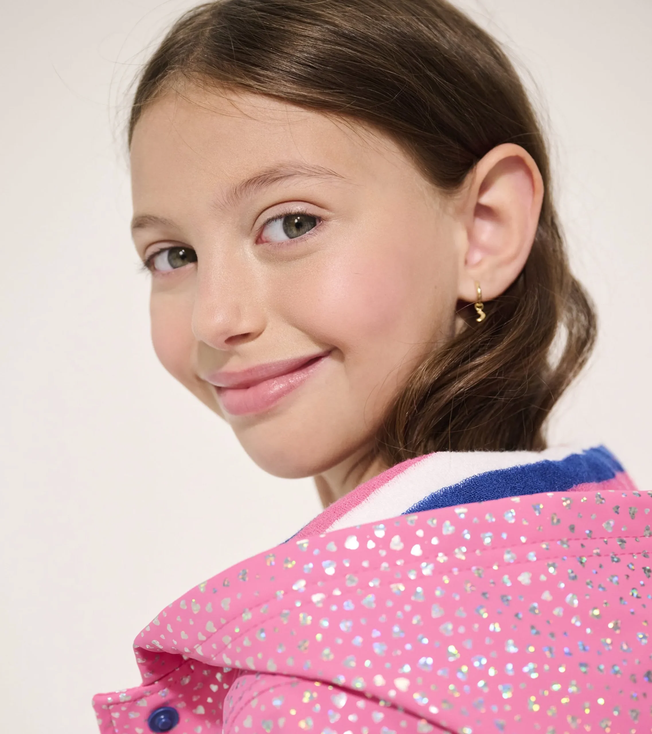 Discount Hatley Girls Glitter Hearts Button-Up Rain Jacket