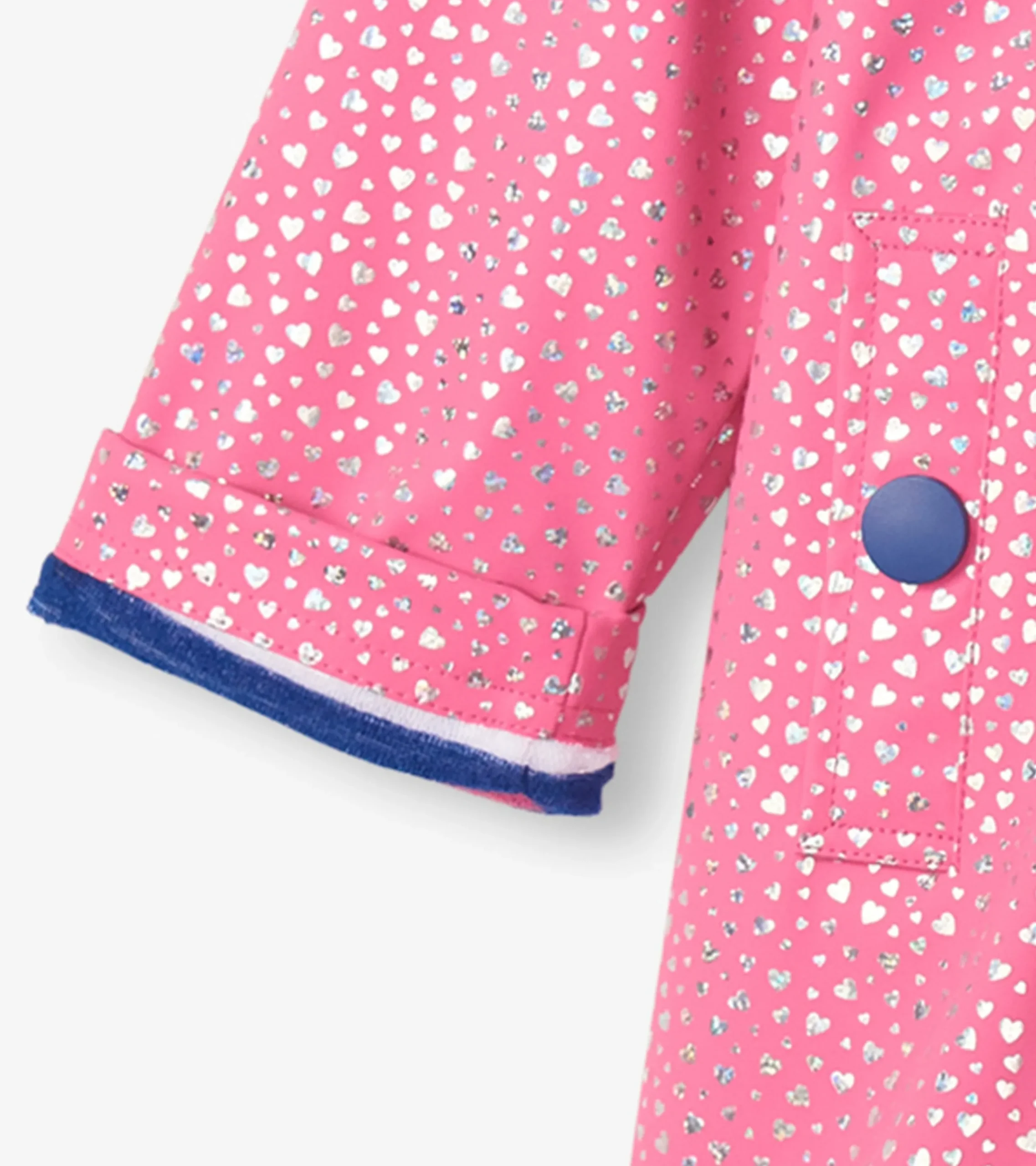 Discount Hatley Girls Glitter Hearts Button-Up Rain Jacket