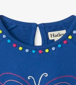New Hatley Girls Groovy Butterfly Gathered Tiered Dress