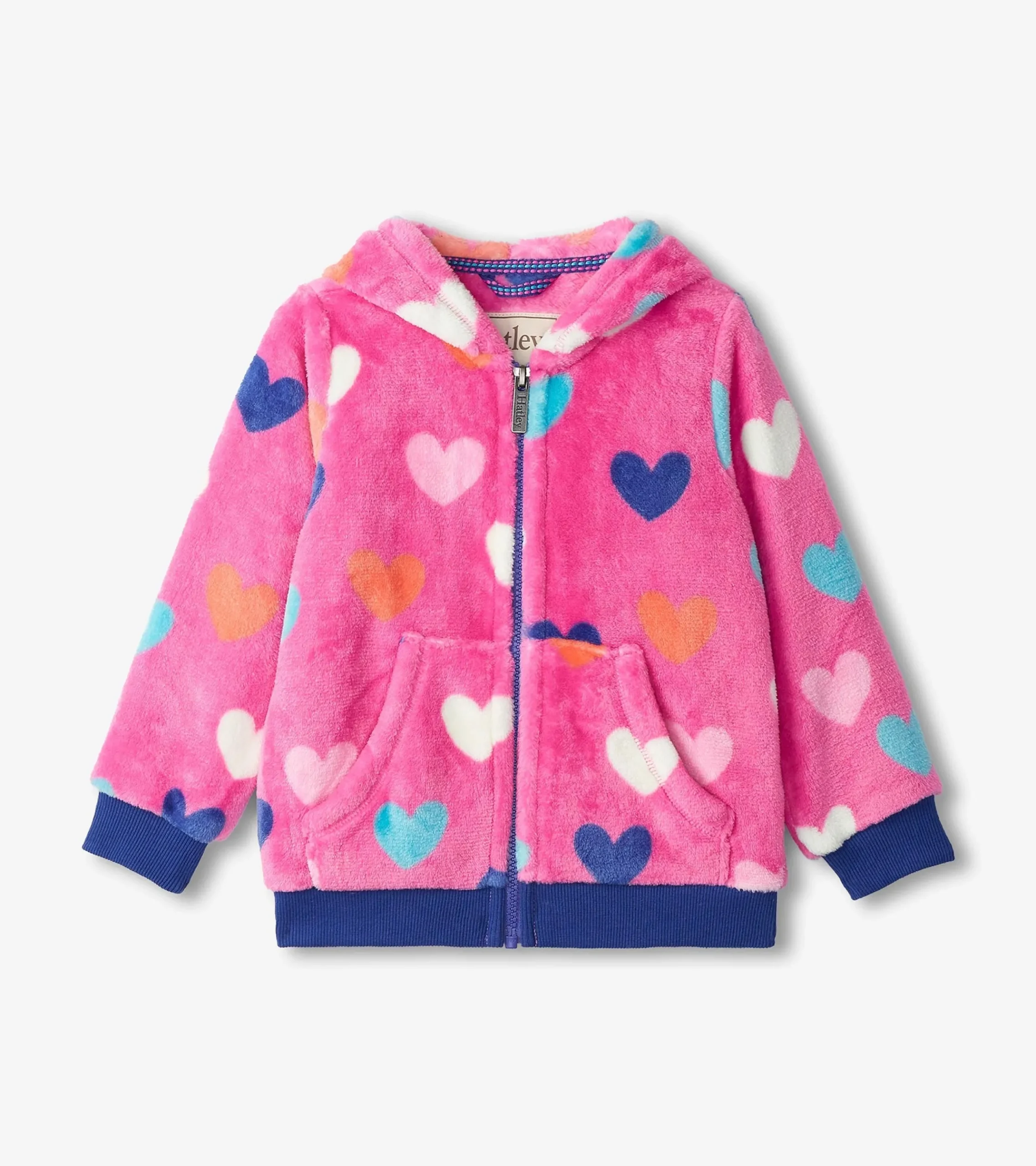 Hatley Girls Hearts Fleece Zip-Up Hoodie
