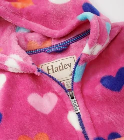 Hatley Girls Hearts Fleece Zip-Up Hoodie