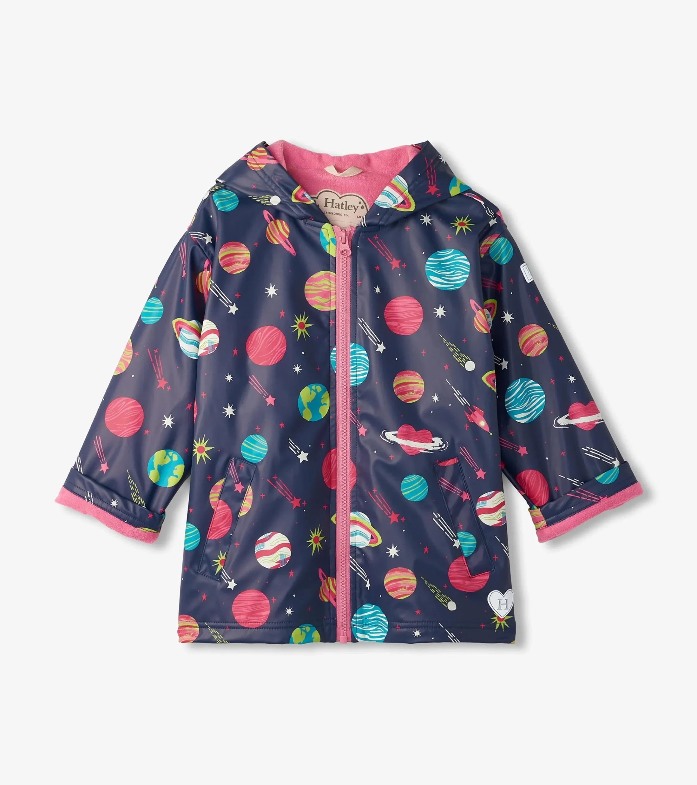 Clearance Hatley Girls Interstellar Zip-Up Rain Jacket
