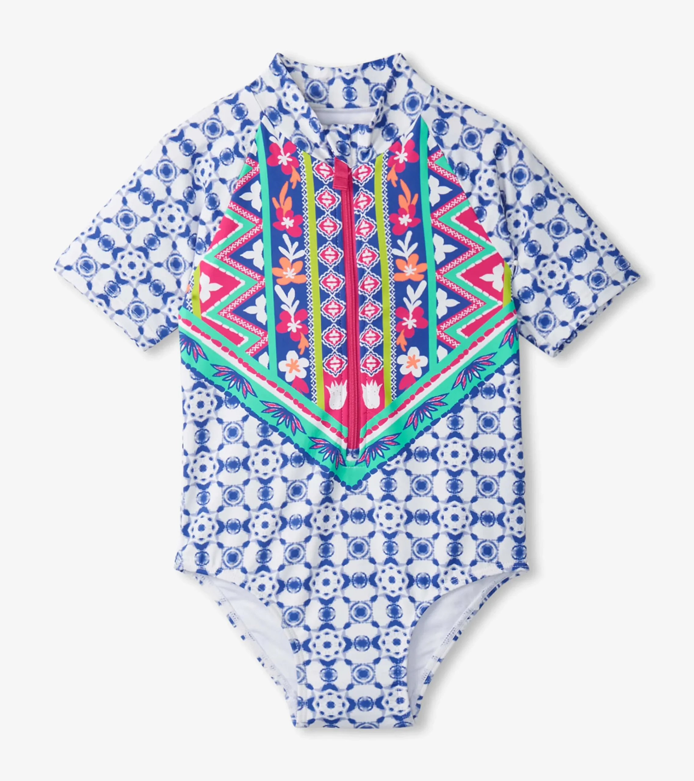 Sale Hatley Girls Kaleidoscope One-Piece Rashguard