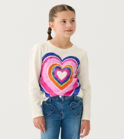 Outlet Hatley Girls Layered Hearts Long Sleeve Graphic Tee