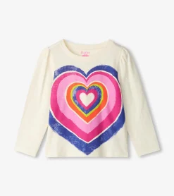 Outlet Hatley Girls Layered Hearts Long Sleeve Graphic Tee