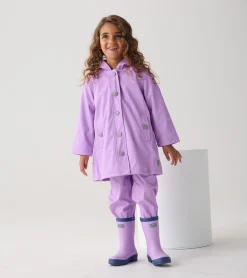 Online Hatley Girls Lilac Button-Up Rain Jacket