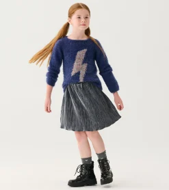 Hot Hatley Girls Metallic Lightning Furry Sweater