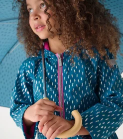 Sale Hatley Girls Mini Lightning Bolts Zip-Up Rain Jacket