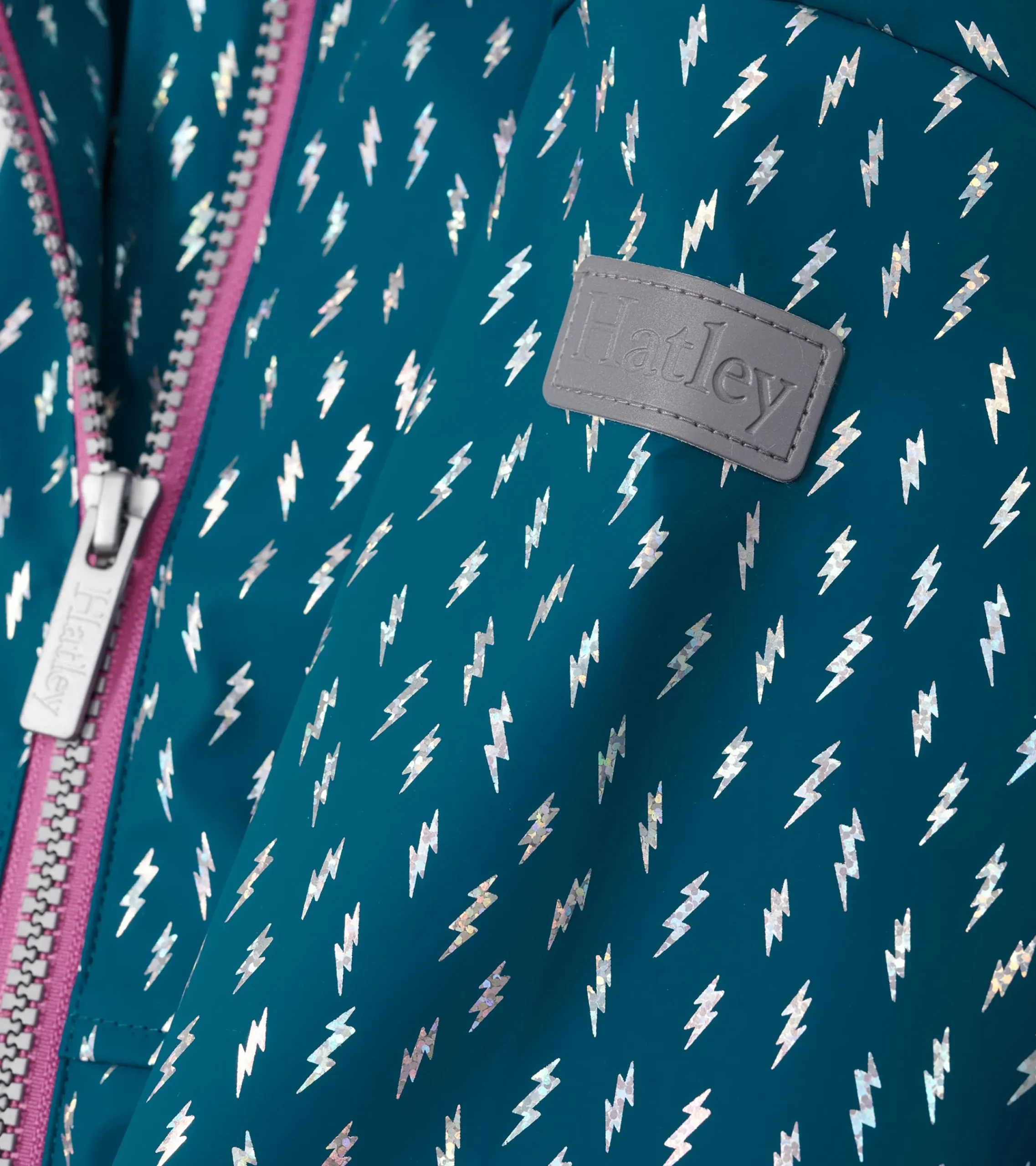 Sale Hatley Girls Mini Lightning Bolts Zip-Up Rain Jacket