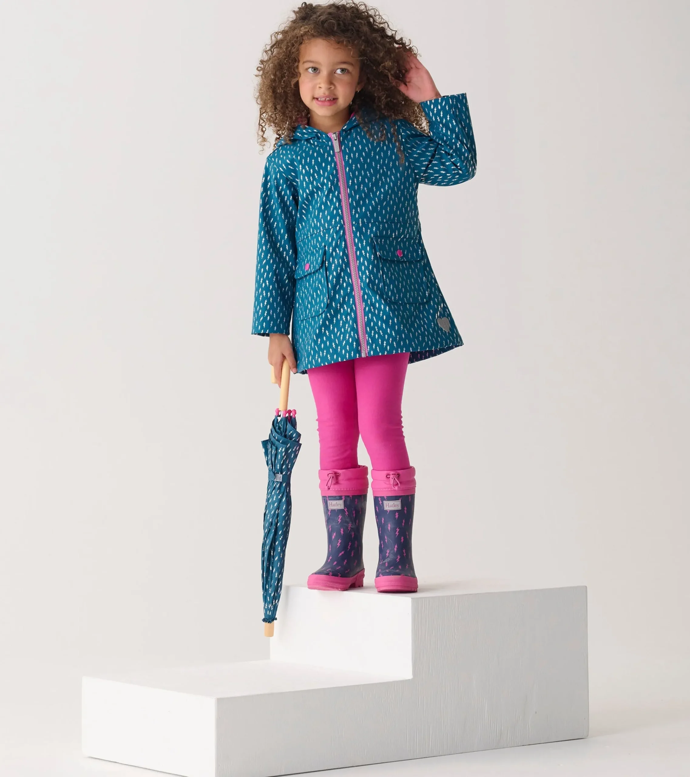 Sale Hatley Girls Mini Lightning Bolts Sherpa Lined Rain Boots