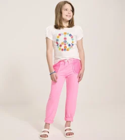 Sale Hatley Girls Peace Flower Twisted Sleeve Tee
