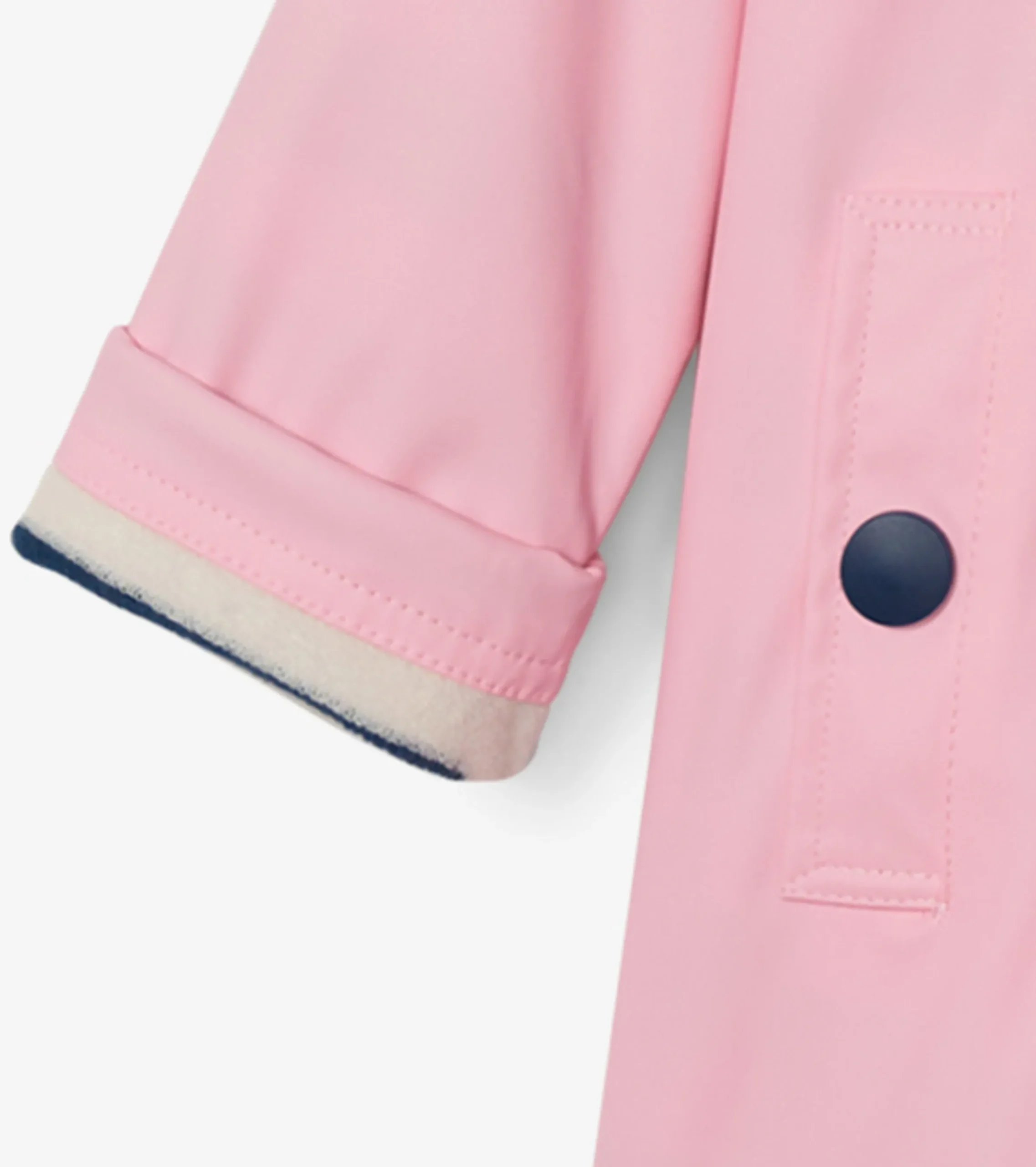 Discount Hatley Girls Pink & Navy Button-Up Rain Jacket