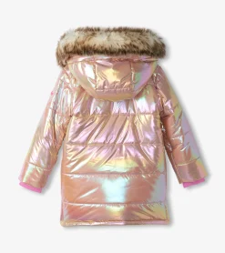 Outlet Hatley Girls Pink Moon Puffer Jacket