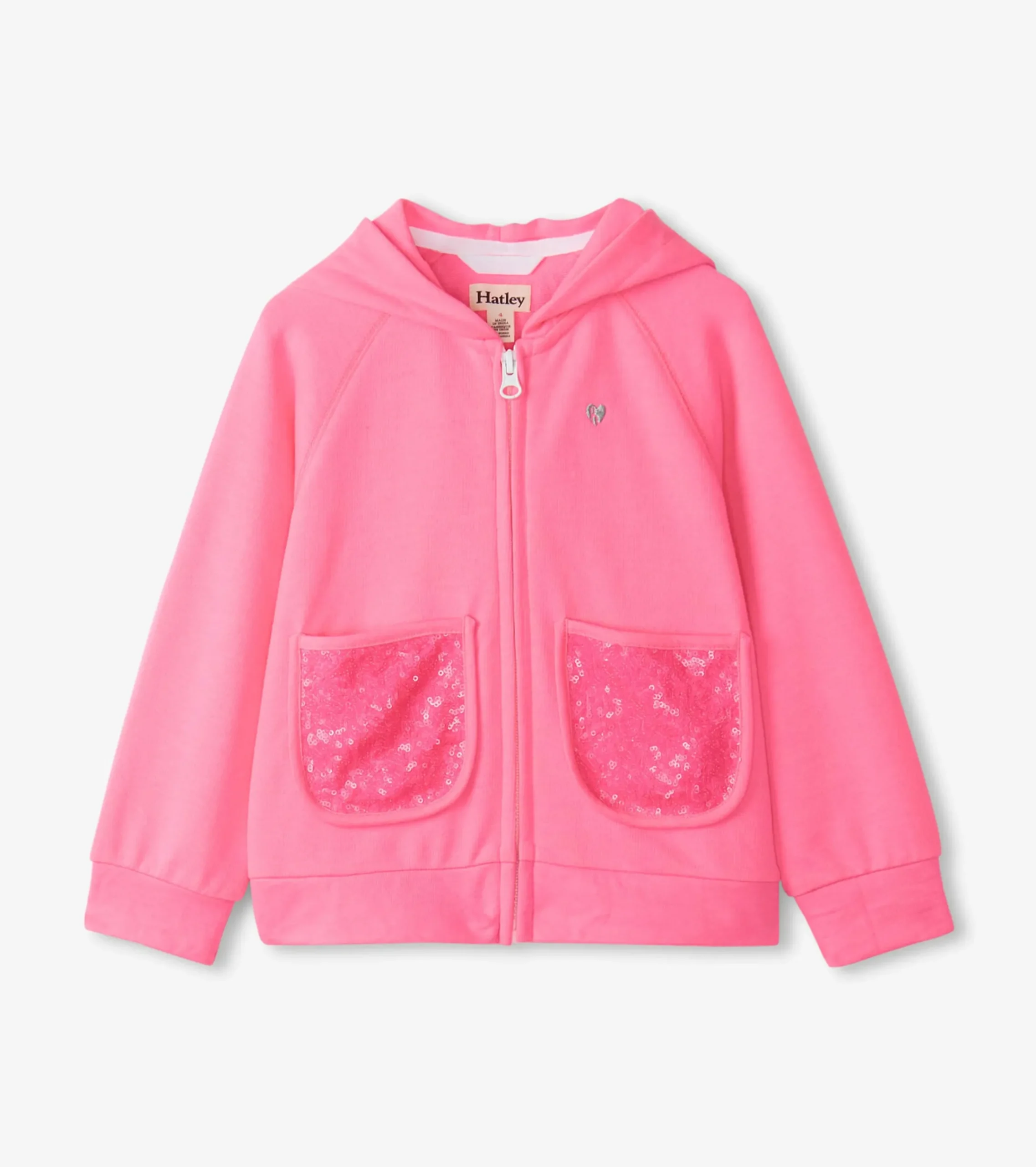 Online Hatley Girls Pink Neon Raglan Hoodie