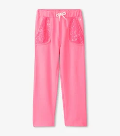 Hot Hatley Girls Pink Neon Track Pants