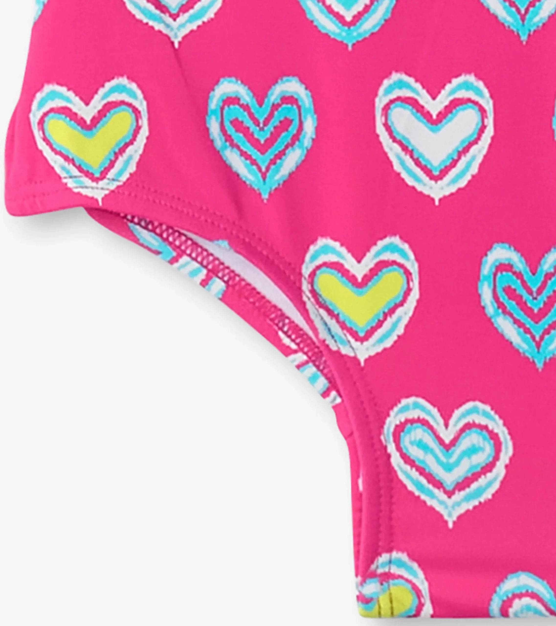 Sale Hatley Girls Pink Shibori Hearts Ruffle Sleeve Swimsuit