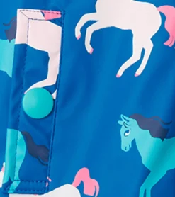 Online Hatley Girls Prancing Horses Colour Changing Sherpa Lined Button-Up Rain Jack