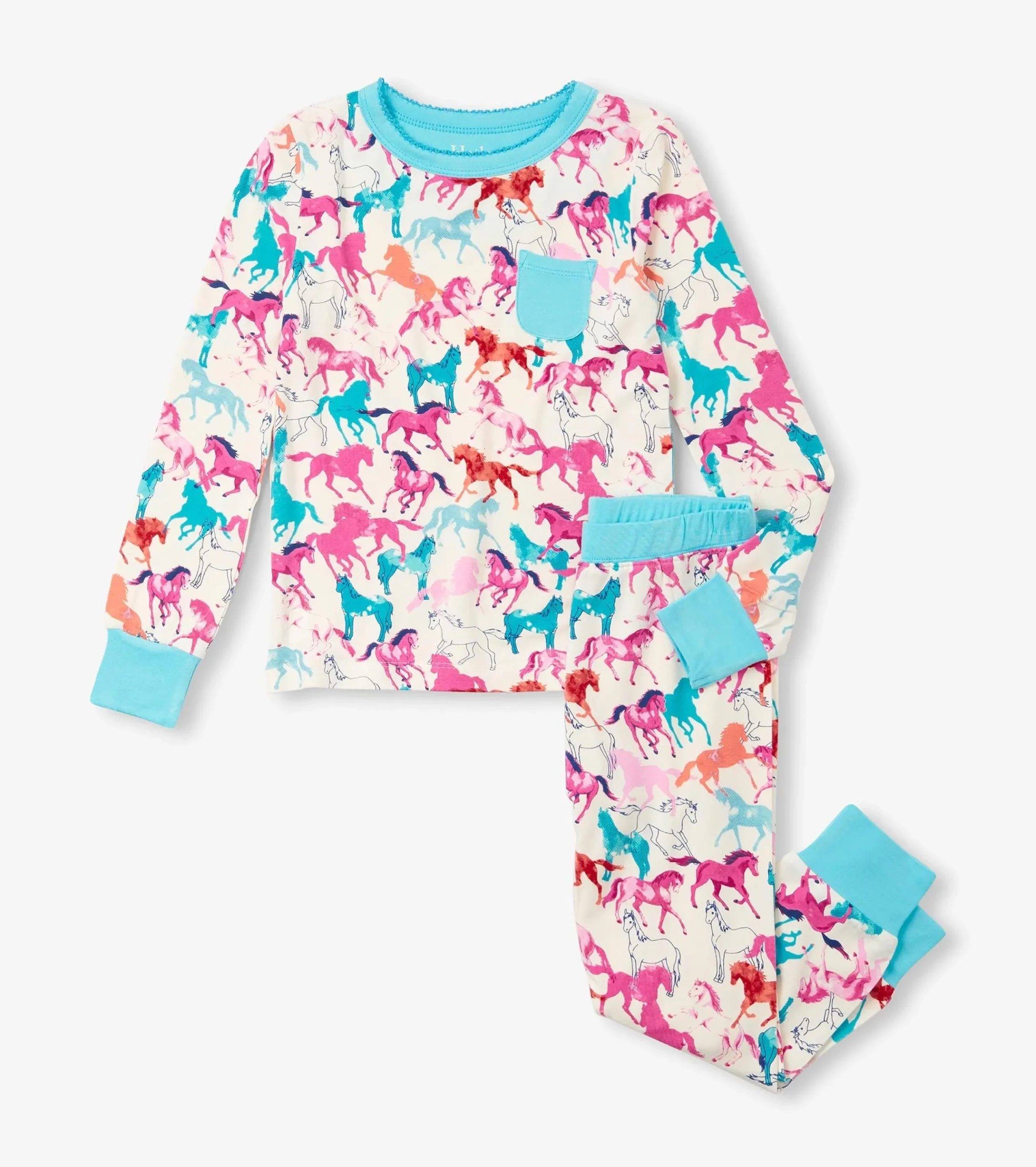 Hot Hatley Girls Pretty Horses Bamboo Pajama Set