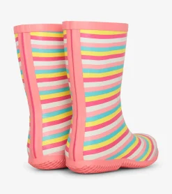 New Hatley Girls Pretty Stripes Packable Rain Boots
