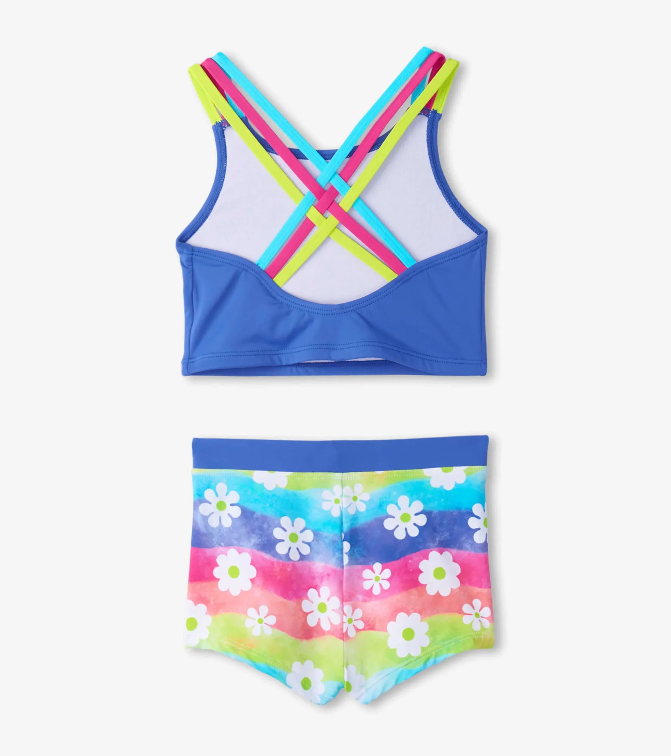 Outlet Hatley Girls Rainbow Flower Two-Piece Crop Top Bikini Set