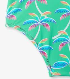 Clearance Hatley Girls Rainbow Palm Shoulder Shoulder Bow Swimsuit