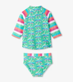 Sale Hatley Girls Rainbow Palm Two-Piece Rashguard Set