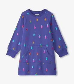 Sale Hatley Girls Rainbow Raindrops Sweater Dress