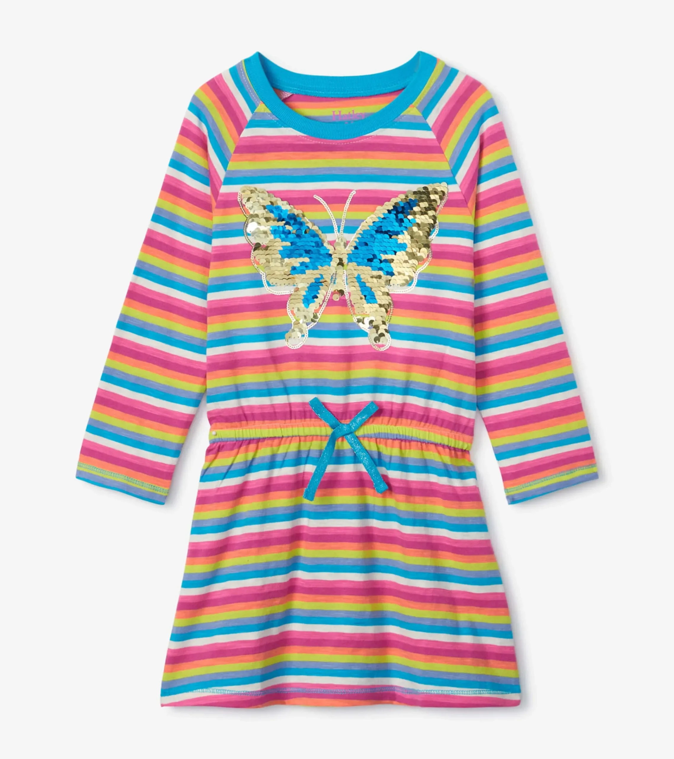 Clearance Hatley Girls Rainbow Stripes Drop Waist Dress
