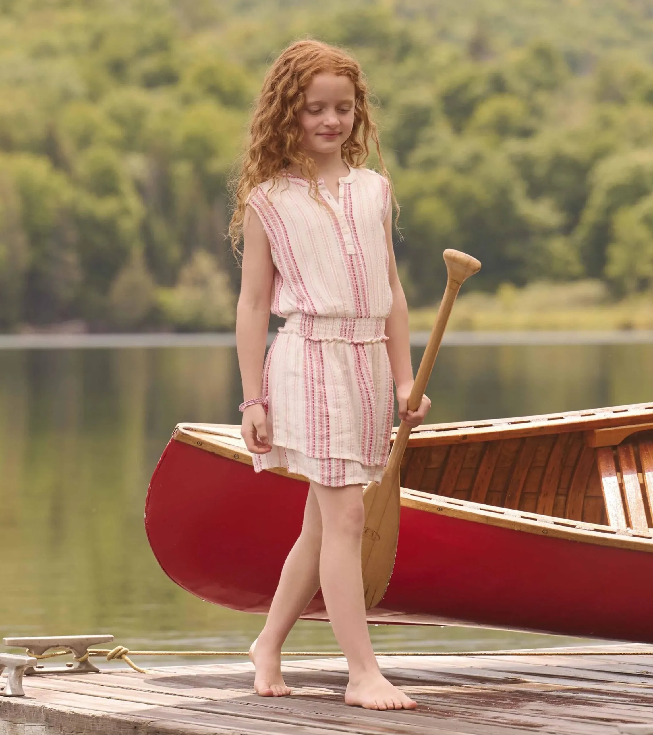 Best Hatley Girls Ribbon Stripe Smocked Waist Dress