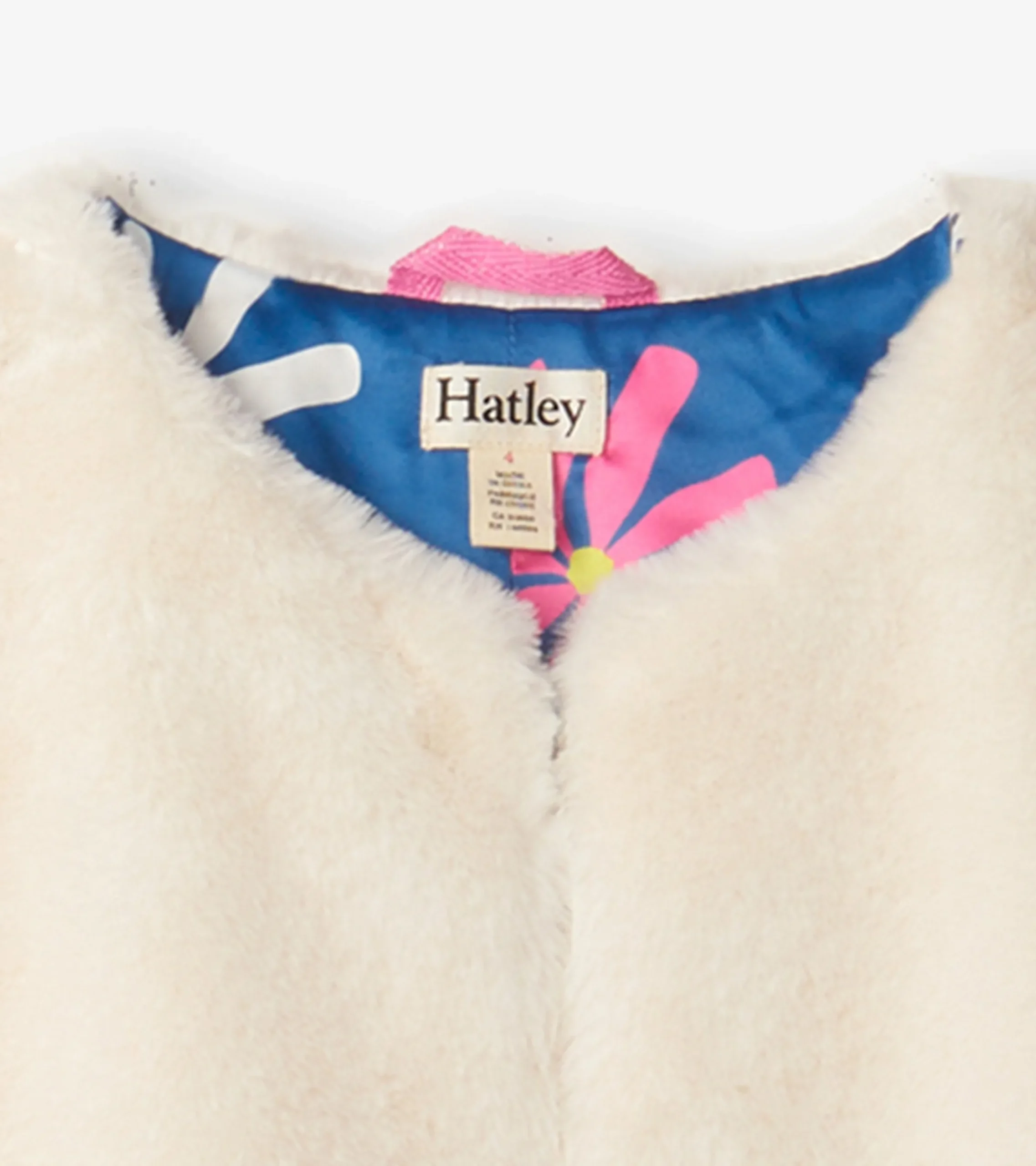 Discount Hatley Girls Sheer Pink Faux Fur Jacket